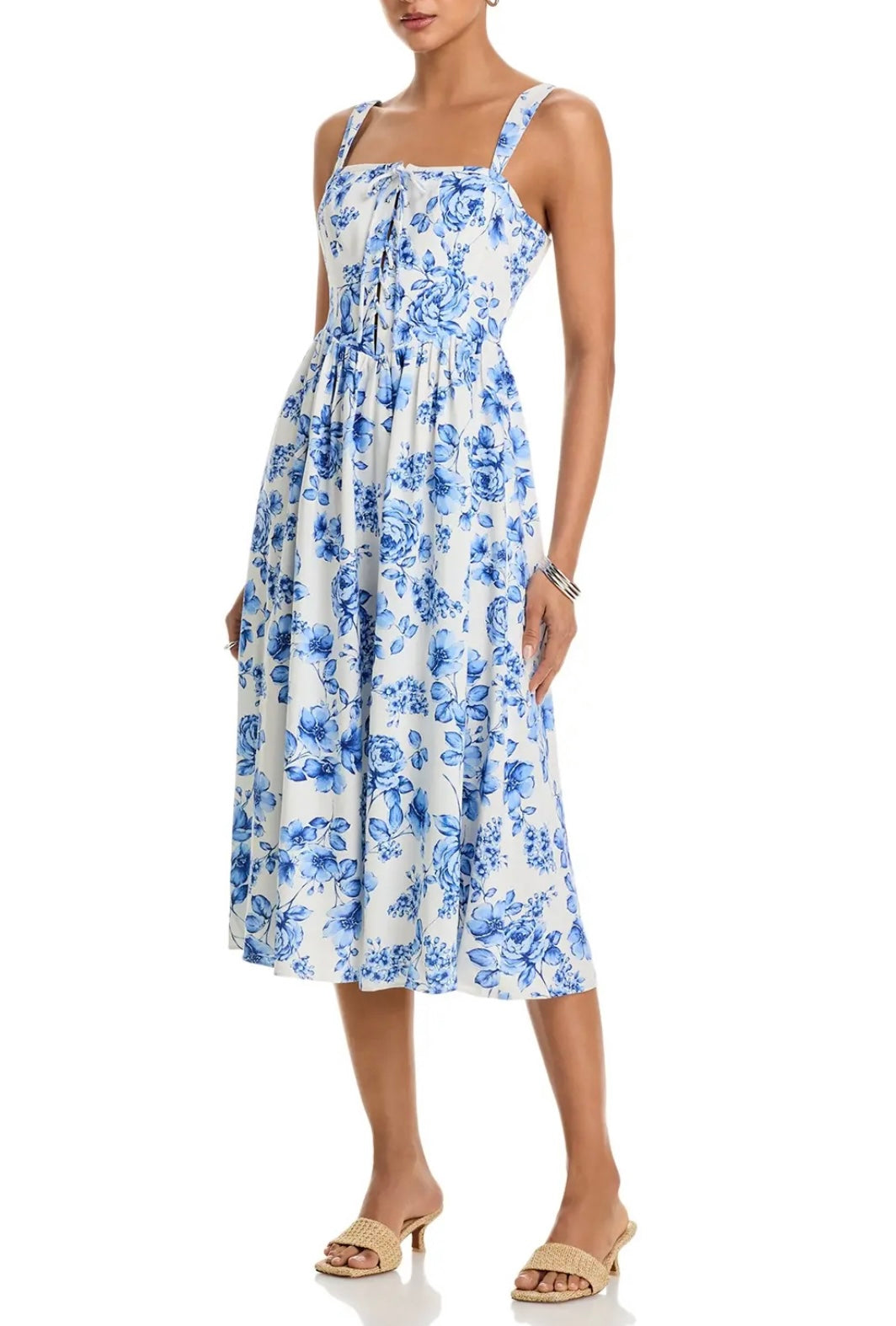 Aqua - Rose Bud Lace Dress - Exclusive - Small