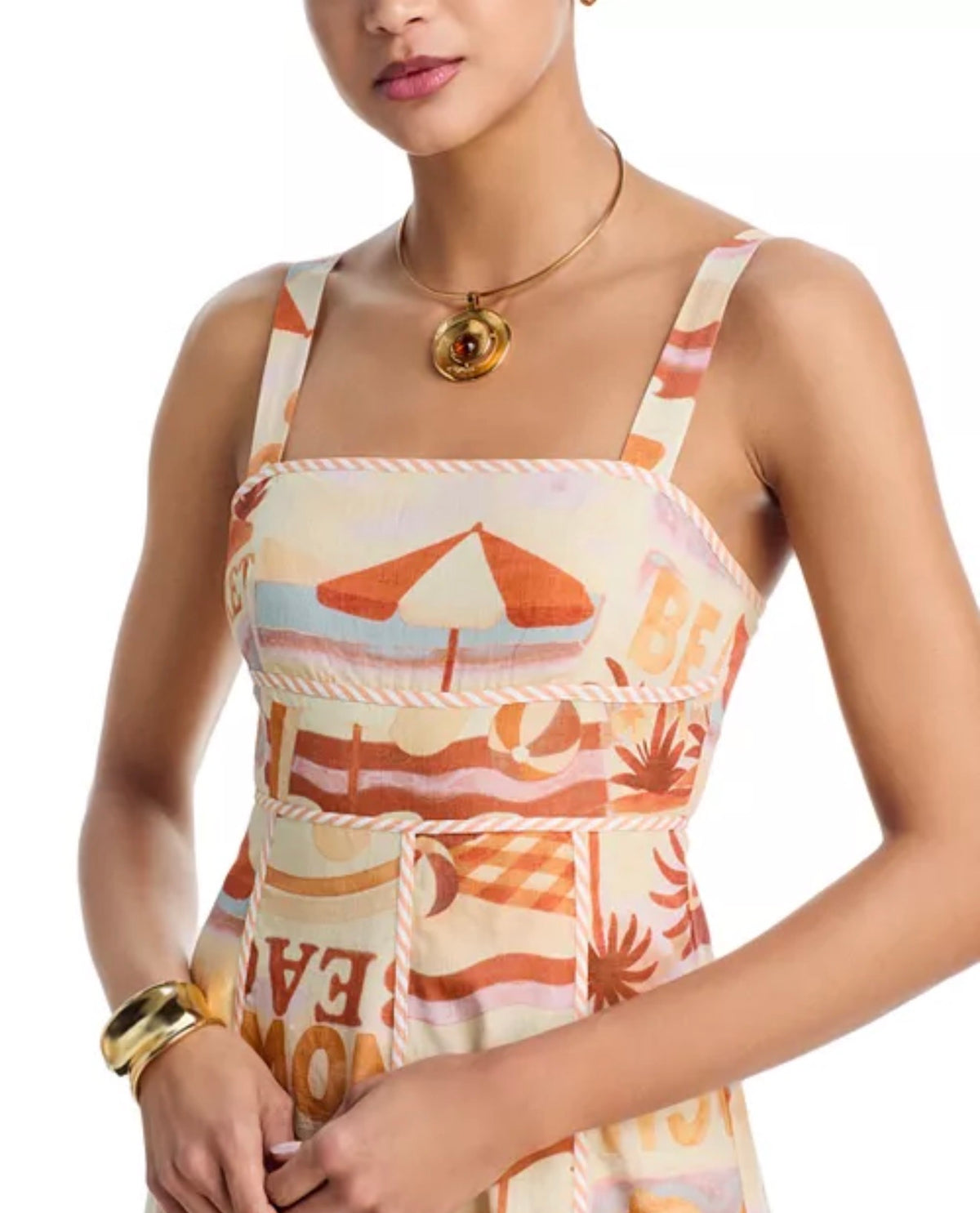 Moon River - Square Neck Midi Dress - Large