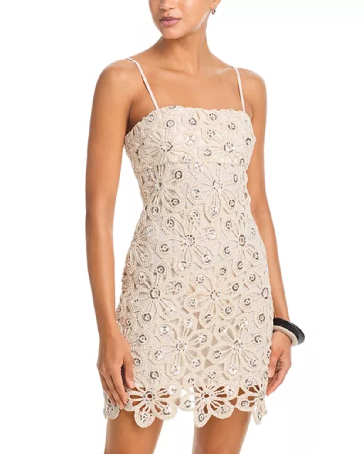 AQUA - Mirror Crochet Mini Dress - Medium