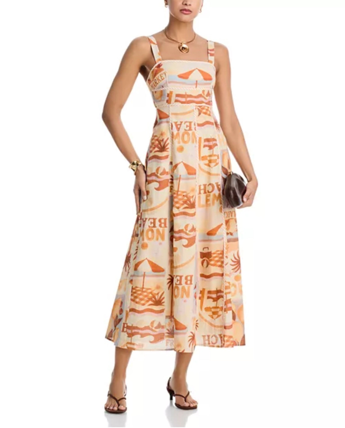 Moon River - Square Neck Midi Dress - Large