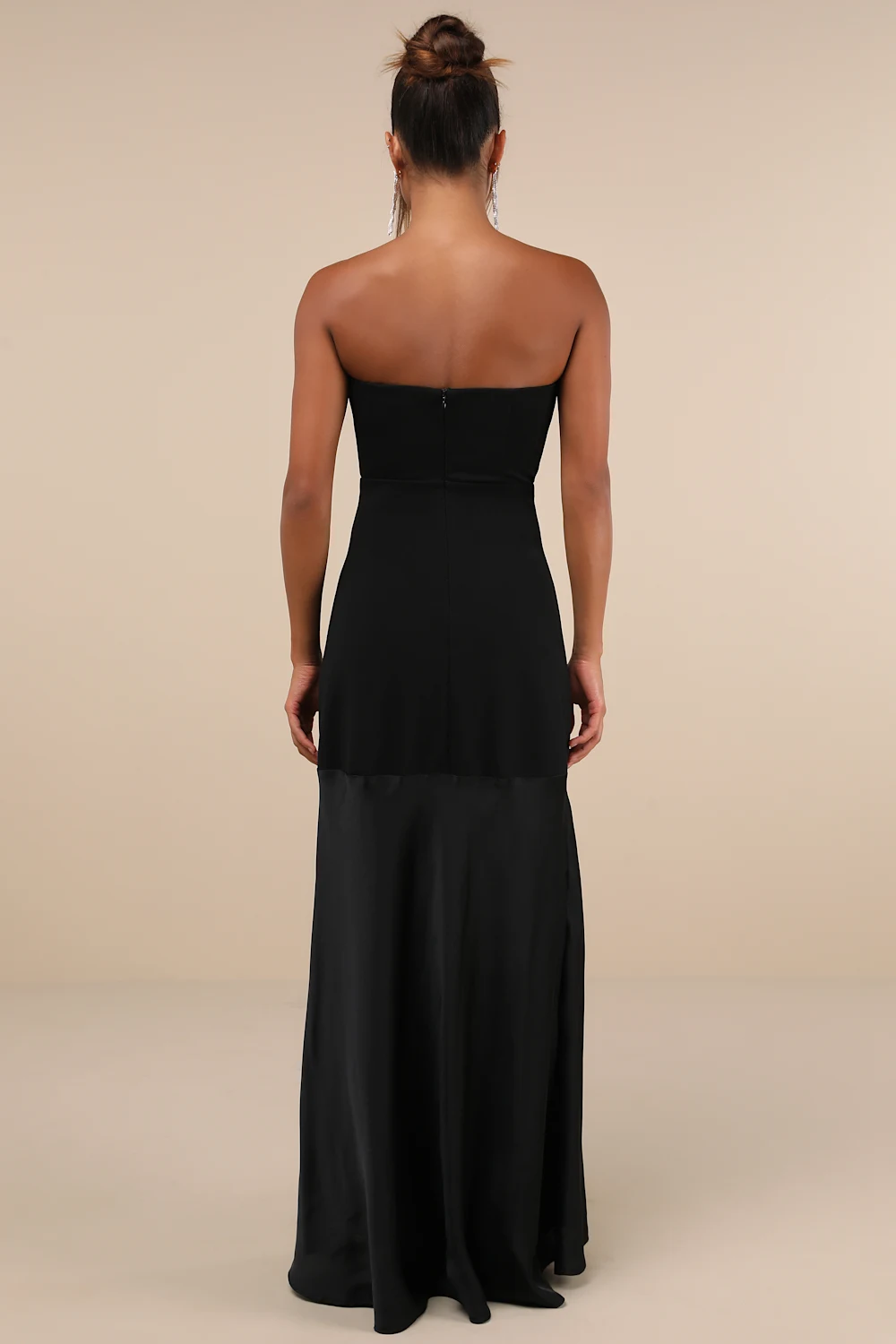 Lulus - Compelling Style Black Strapless A-Line Maxi Dress - XL
