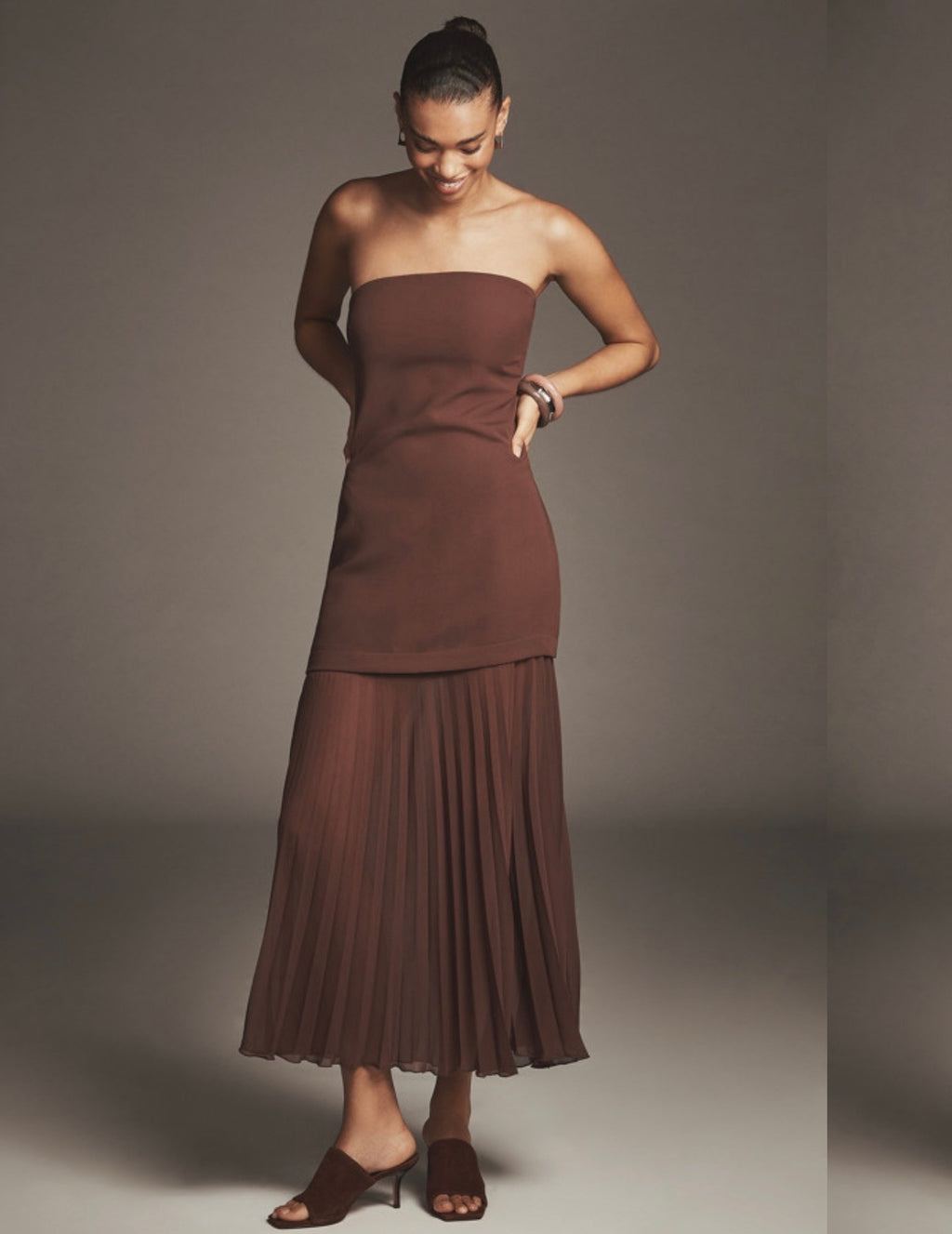 Anthropologie - Strapless Twofer Sheer Dress - XS