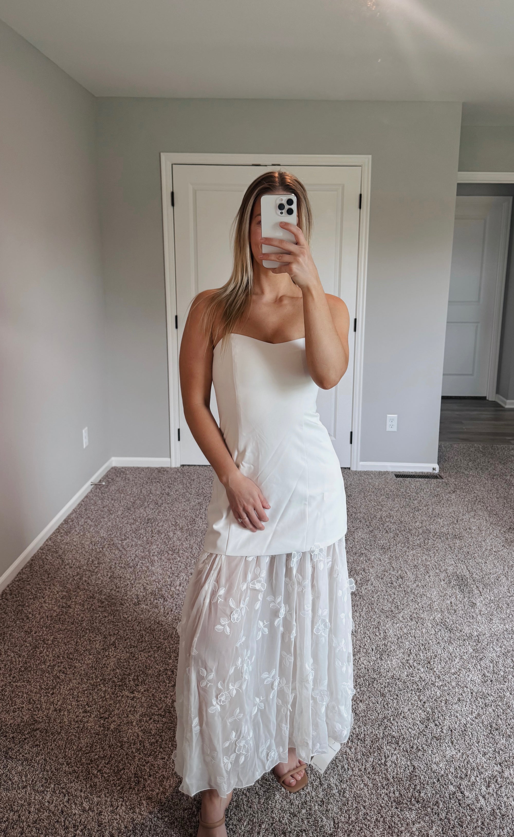 Abercrombie - Embroidered Sheer Maxi Dress - XS