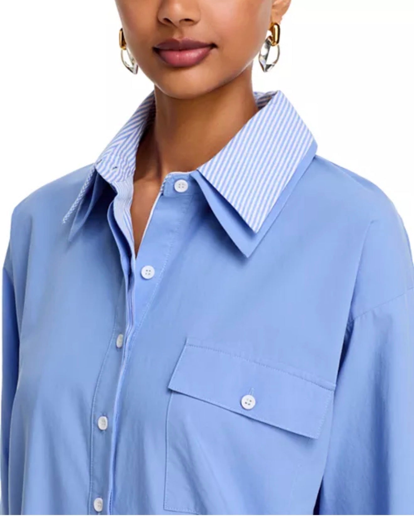 AQUA - Double Layer Mini Shirt Dress - Medium