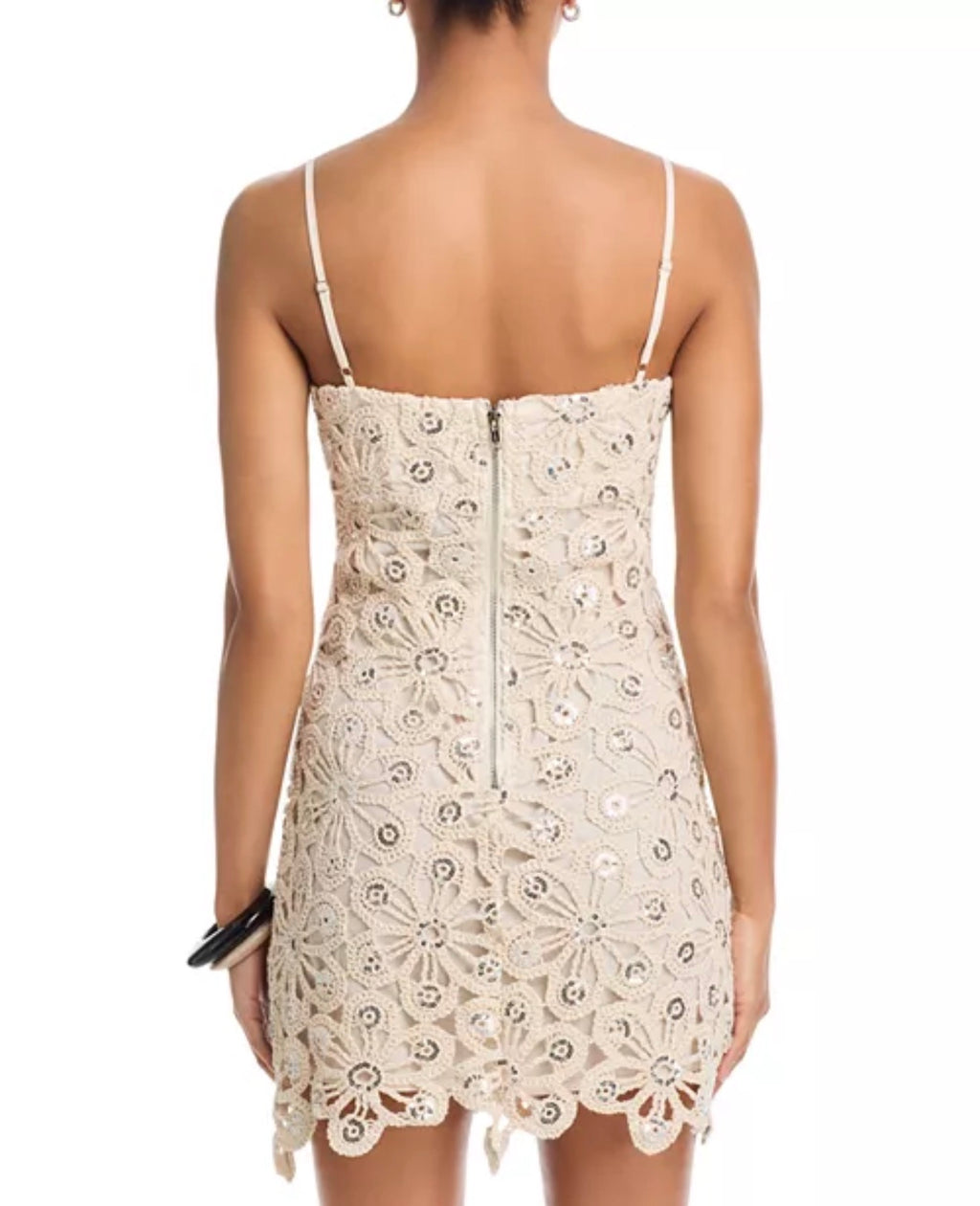 AQUA - Mirror Crochet Mini Dress - Medium
