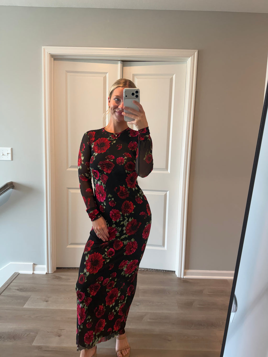 AFRM - Didi Painted Roses Mesh Maxi - Small