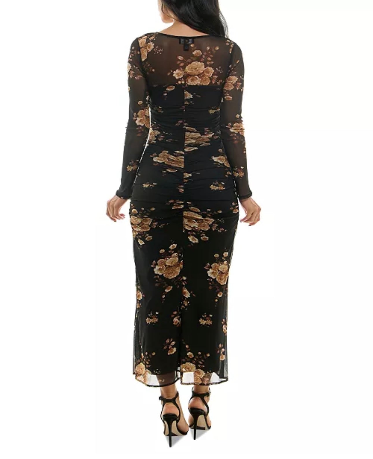 BCX - Floral Print Ruched Bodycon - Medium