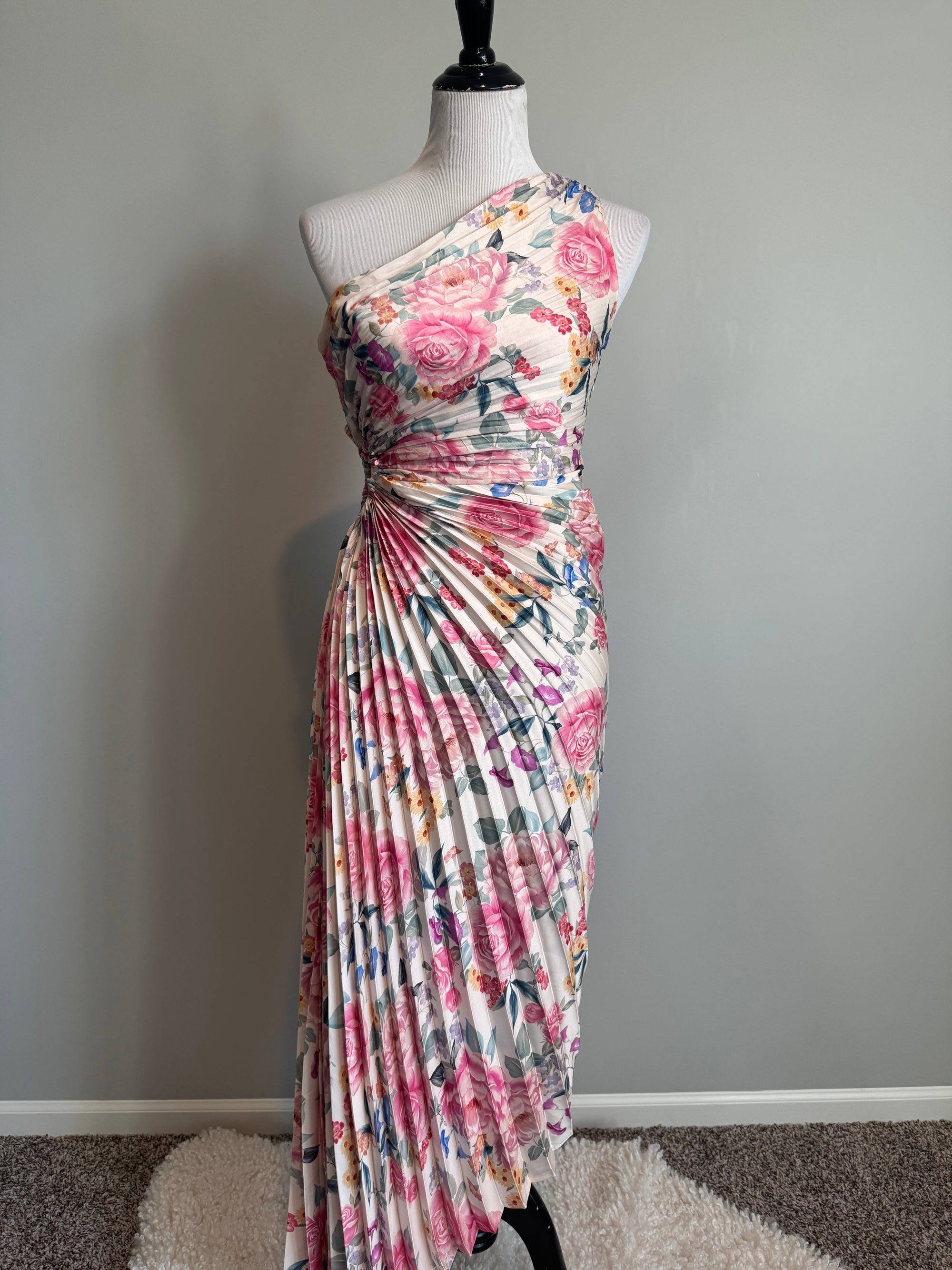 Vici - Modern Day Glam Printed One Shoulder Asymmetrical Maxi Dress - Small