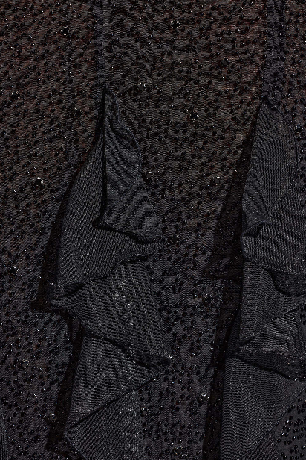 Oh Polly - Embellished Halter Neck Ruffle Maxi Dress - Small