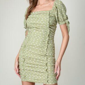 Lumiere - Cinch Square Neck Dress - Large