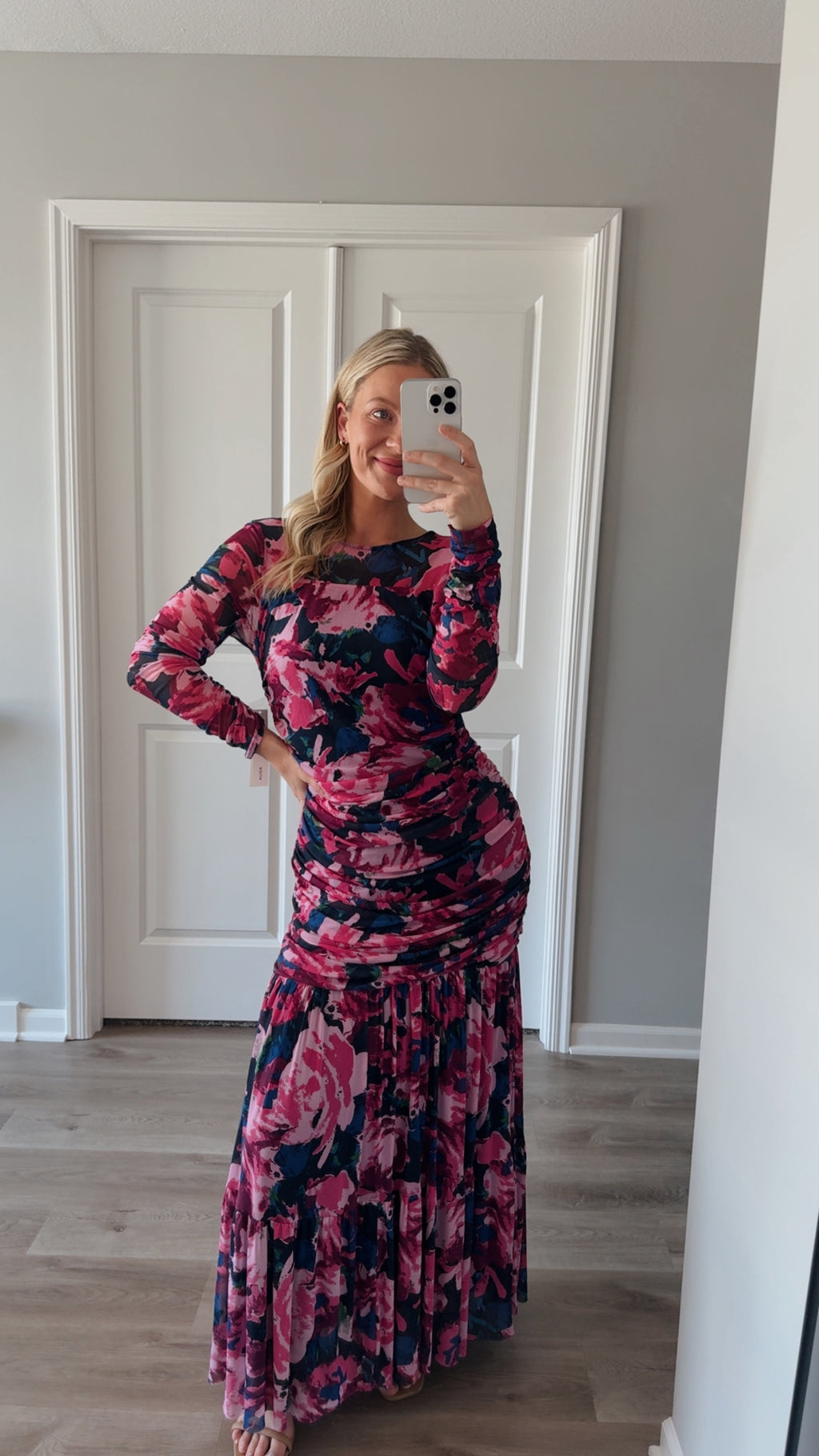 Aqua - Ruched Mesh Dress - XL (fits medium to XL)