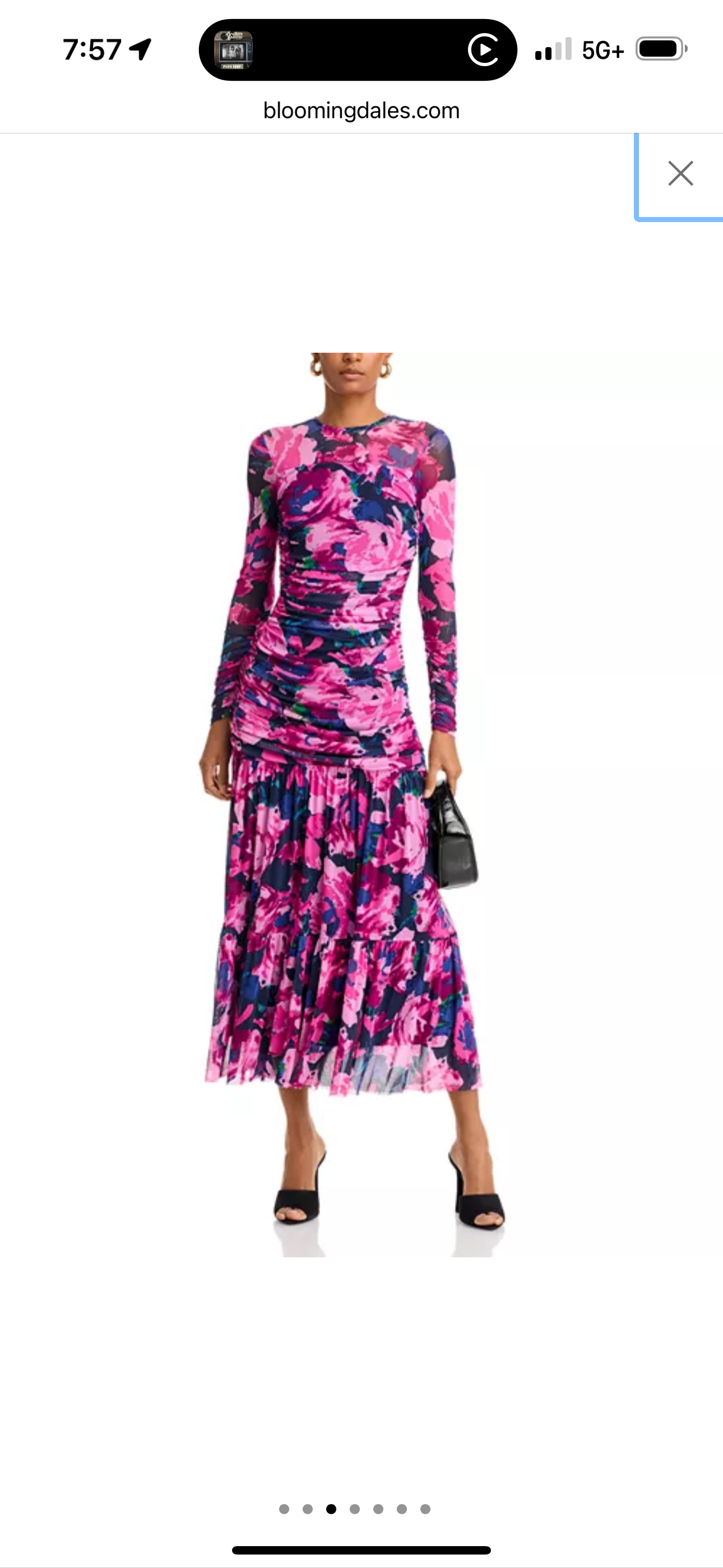 Aqua - Ruched Mesh Dress - XL (fits medium to XL)