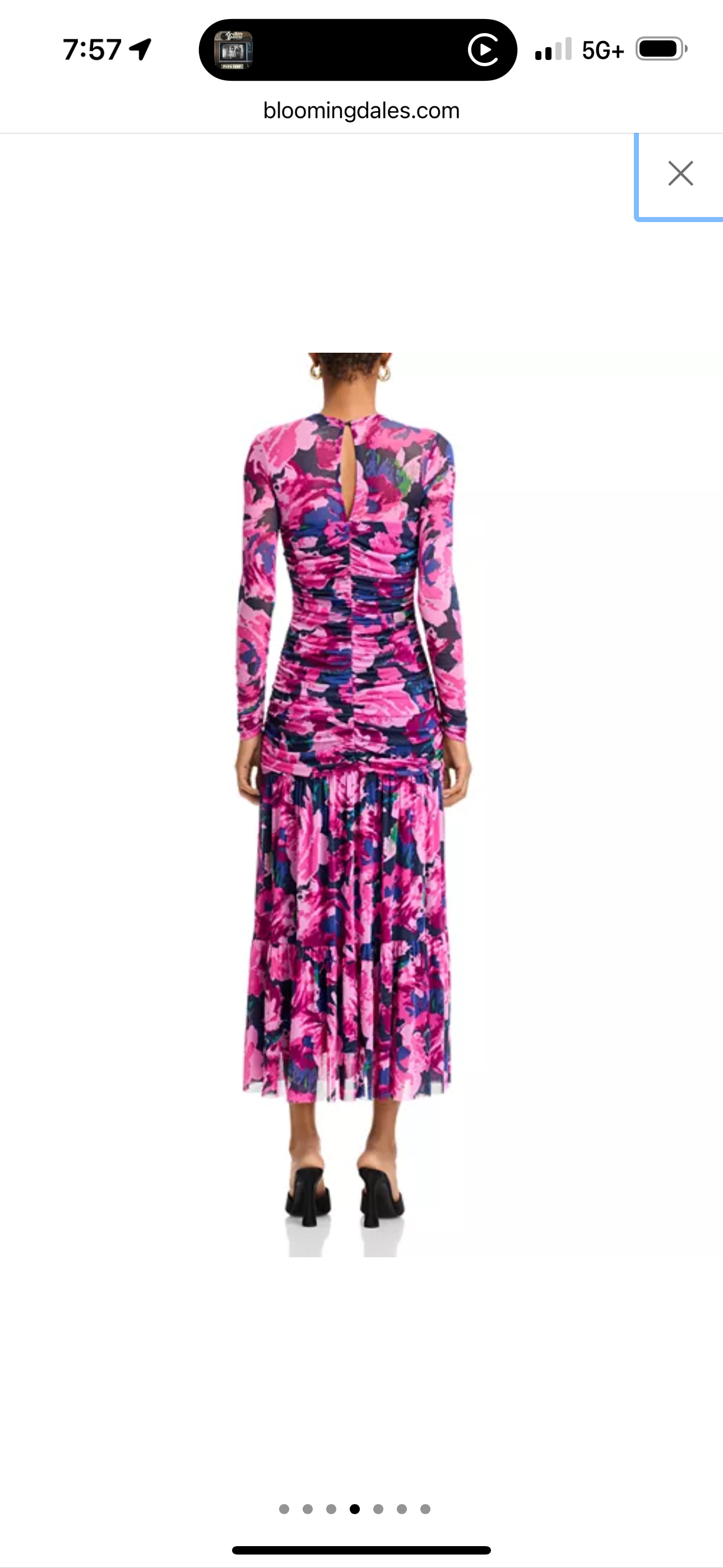 Aqua - Ruched Mesh Dress - XL (fits medium to XL)