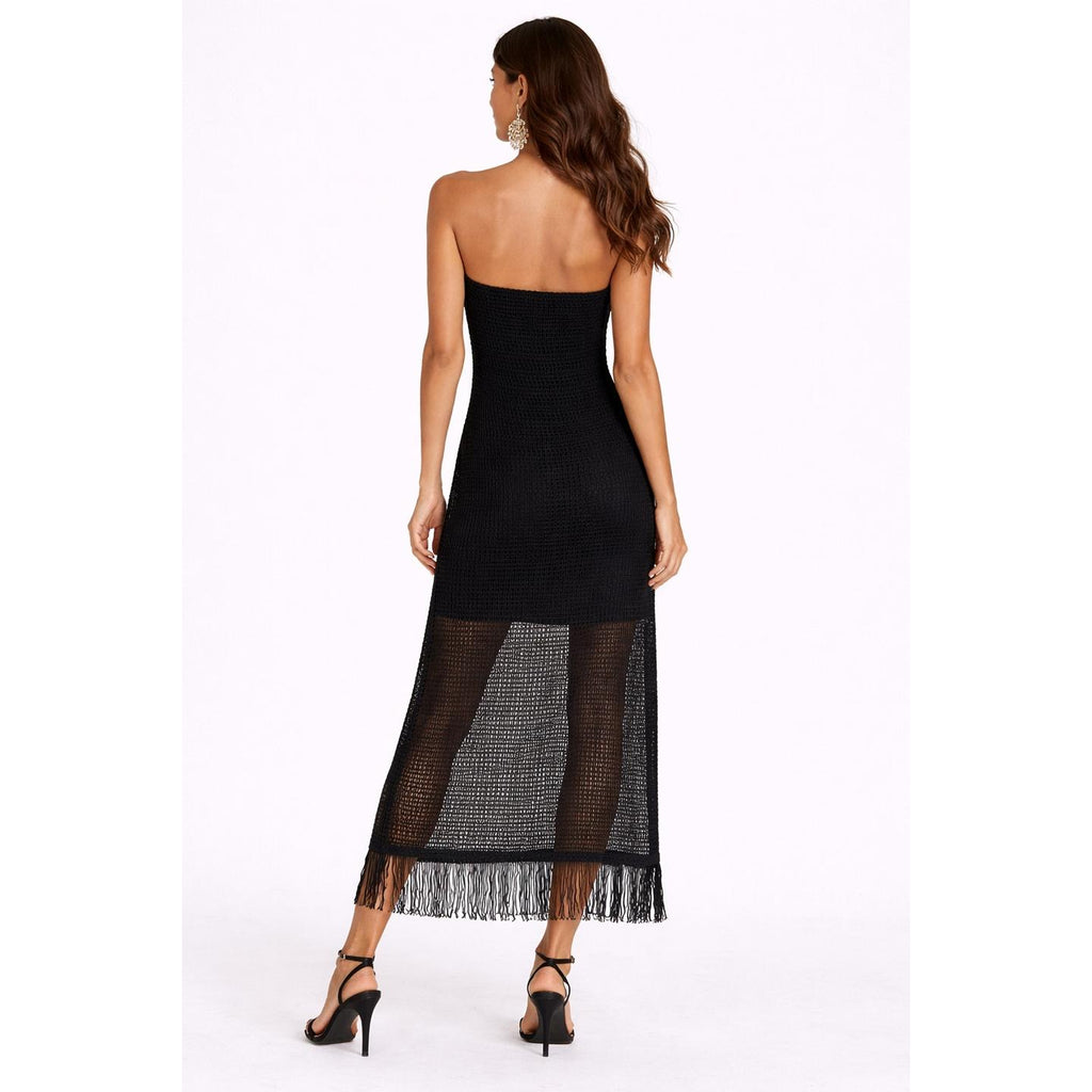 Zara - Fringed Strapless Mini Dress - Large
