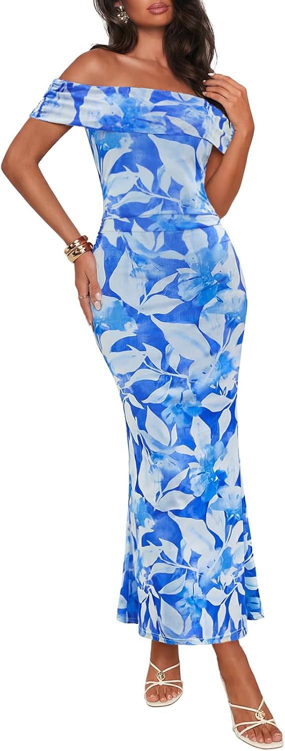 Merokeety - Off Shoulder Maxi Dress - XL