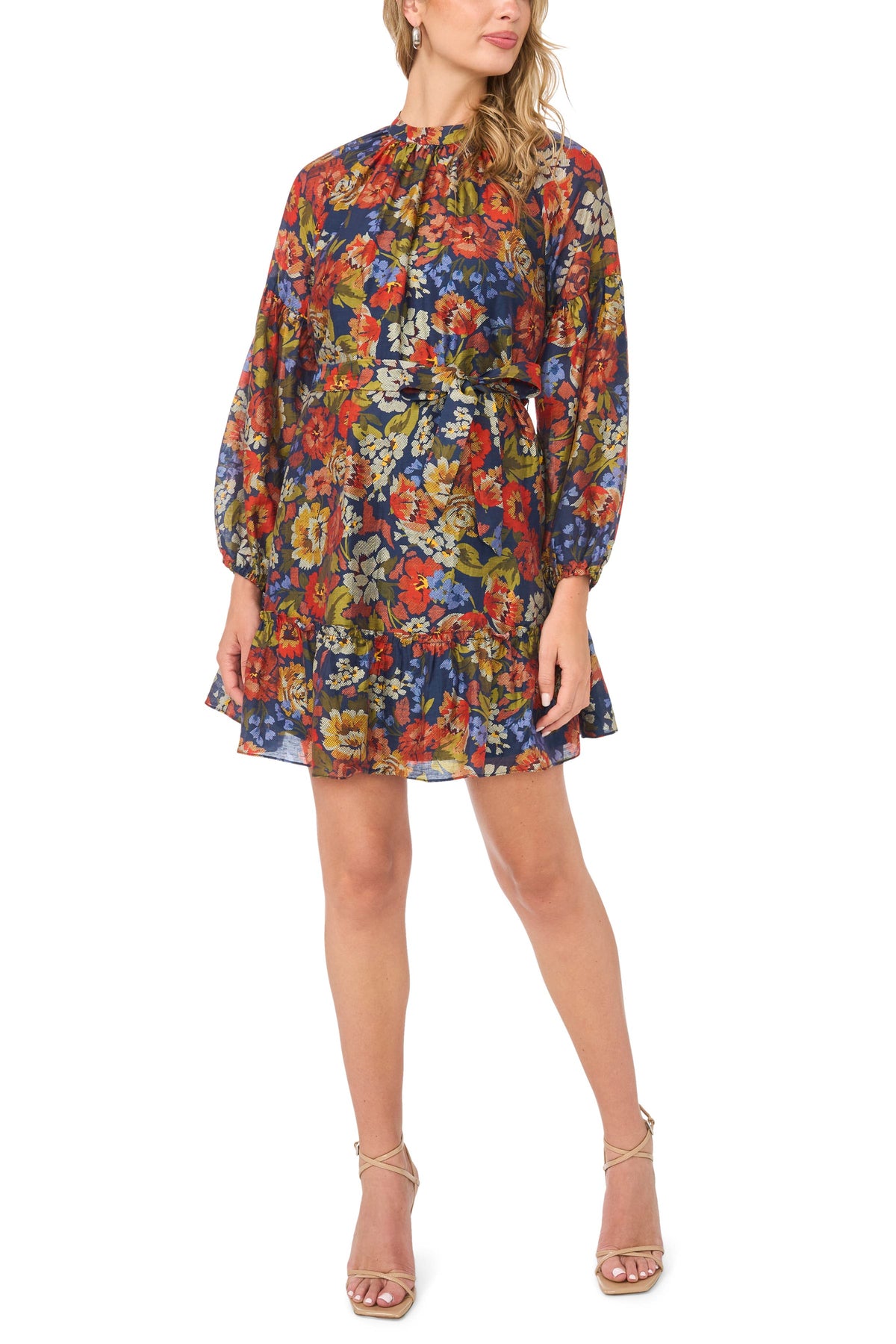 Vince Camuto- Floral Long Sleeve Minidress - Medium