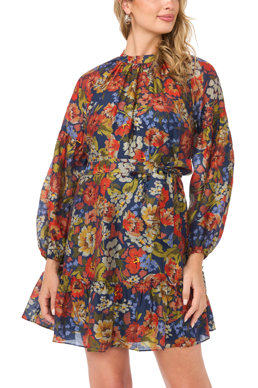 Vince Camuto- Floral Long Sleeve Minidress - Medium
