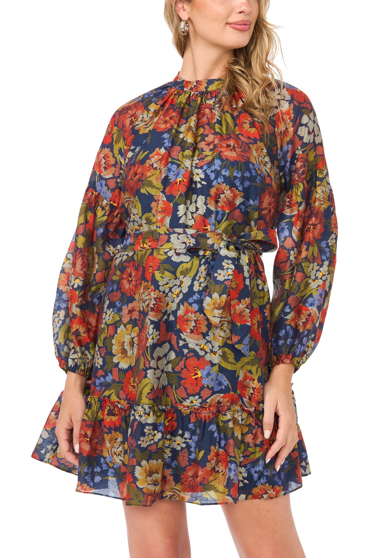 Vince Camuto- Floral Long Sleeve Minidress - Medium