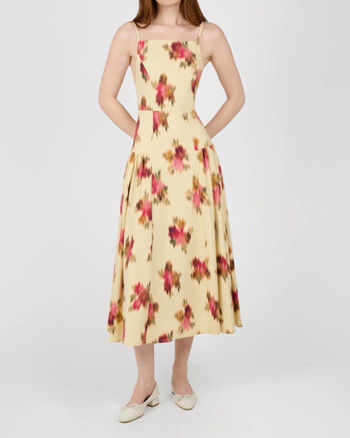 WeWoreWhat - Blurred Floral Flare Panel Midi Dress - Size 4