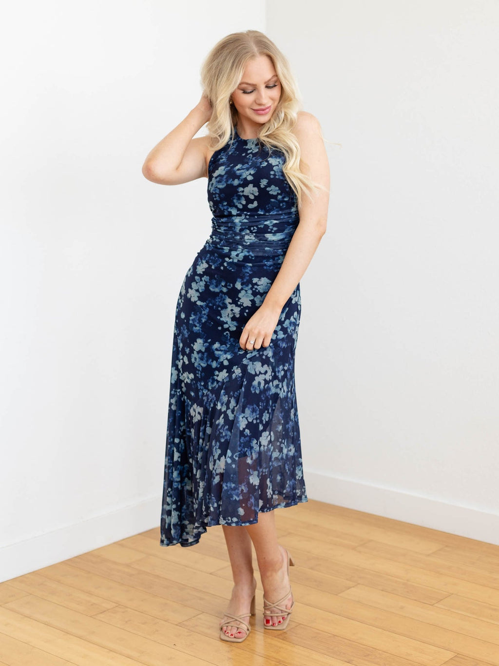 Steve Madden - Women's Laney Floral-Print Asymmetrical-Hem Dress - Medium